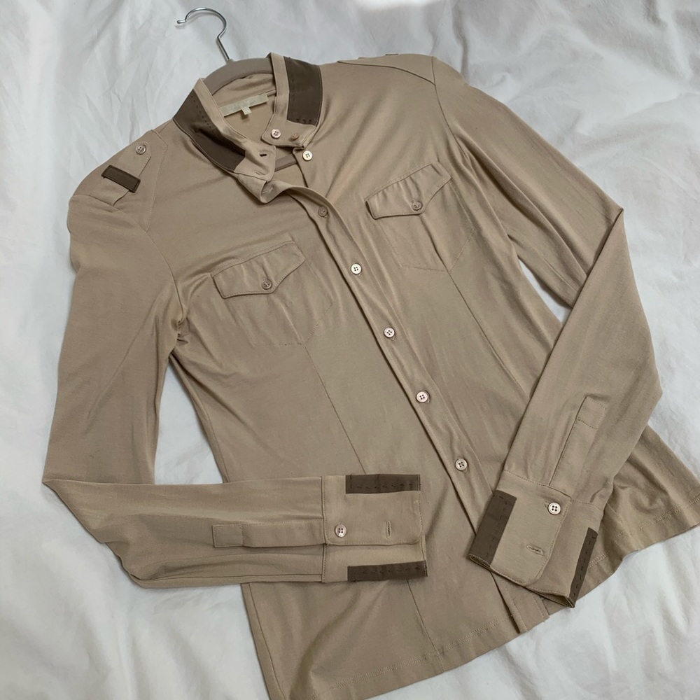 MaxMara Tan Button Down Fitted Shirt - Picture 5 of 7